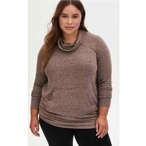 NEW TORRID Sweater Tunic Super Soft Plus Size 1X 14-16‎ Kangaroo Pocket Cowl